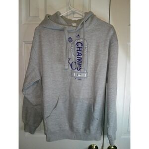 Vintage Majestic Kansas City Royals Hoodie World Series‎ Champs Pullover Gray M